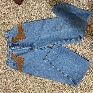 Vintage Roper Jeans Leather Flame Accents Straight Leg